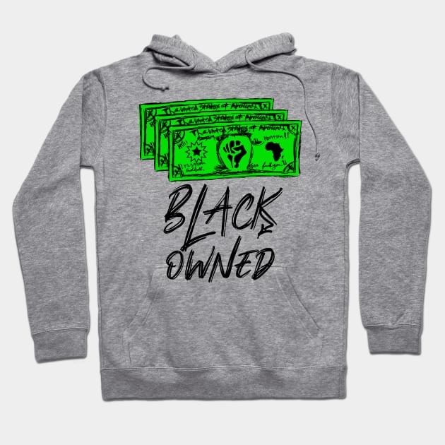 Black Owned Graffiti Black Lettering with Rebellion Bucks Hoodie by Glass Table Designs